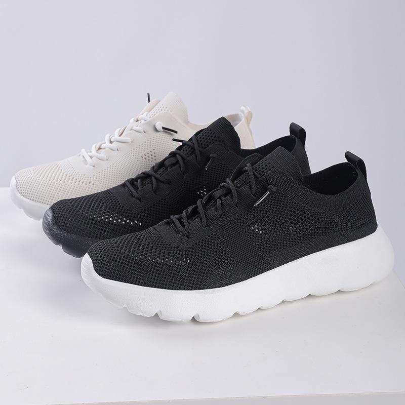 Four Seasons Breathable Flying Weaving Men's Shoes Lightweight Running Shoes Fashion Mesh Shoes Large Size Casual Shoes Women's Sneakers