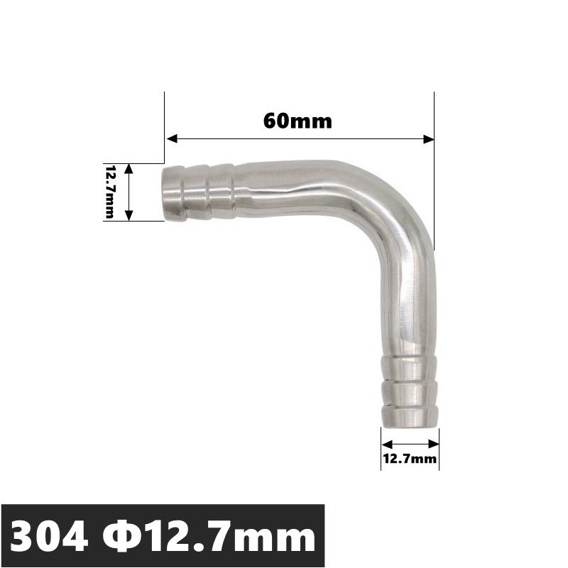 High Qulity 12.7 14 16 19 25 32 38 45 51 57 63 76 89 102mm Hose Barb Tail Elbow 304 316 Stainless Sanitary Pipe Fitting Homebrew