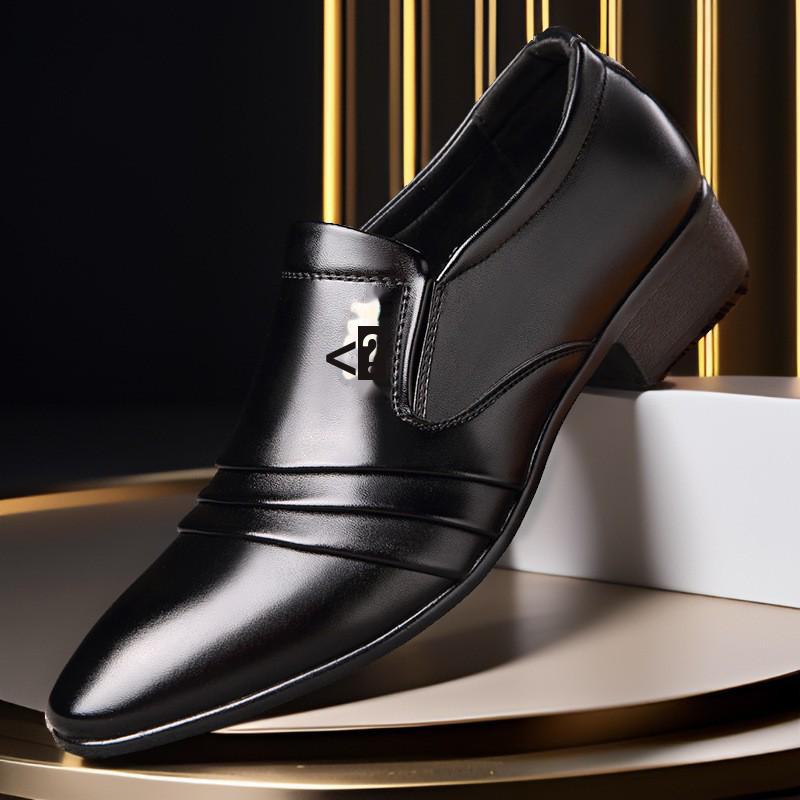 

2024 Осень Мужские Большие Размеры Кожаные Деловые Официальные Британские Туфли С Заостренным Носком foot cover, 47 чёрный