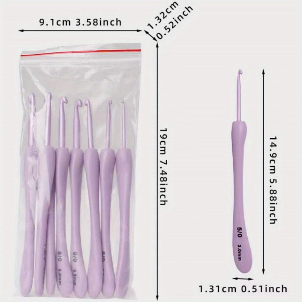 8Pcs/set Purple Crochet Hooks Set Craft Crochet Weaving Knitting Needles Hooks for Sewing Crafts Stitching 2.5-6.0mm