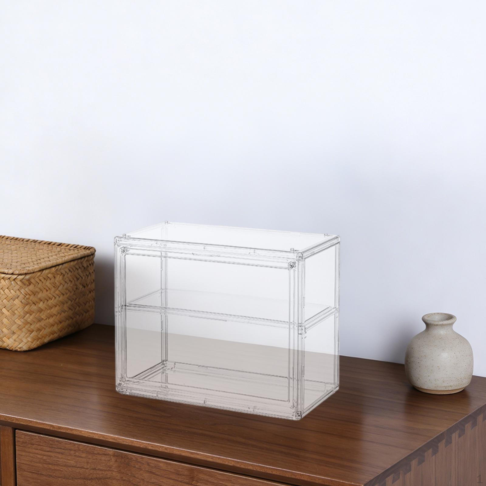 Clear Display Case Shelf Storage Cabinet Stand for Model Car Miniature Figurines Dolls 27x13x22cm 1660₽