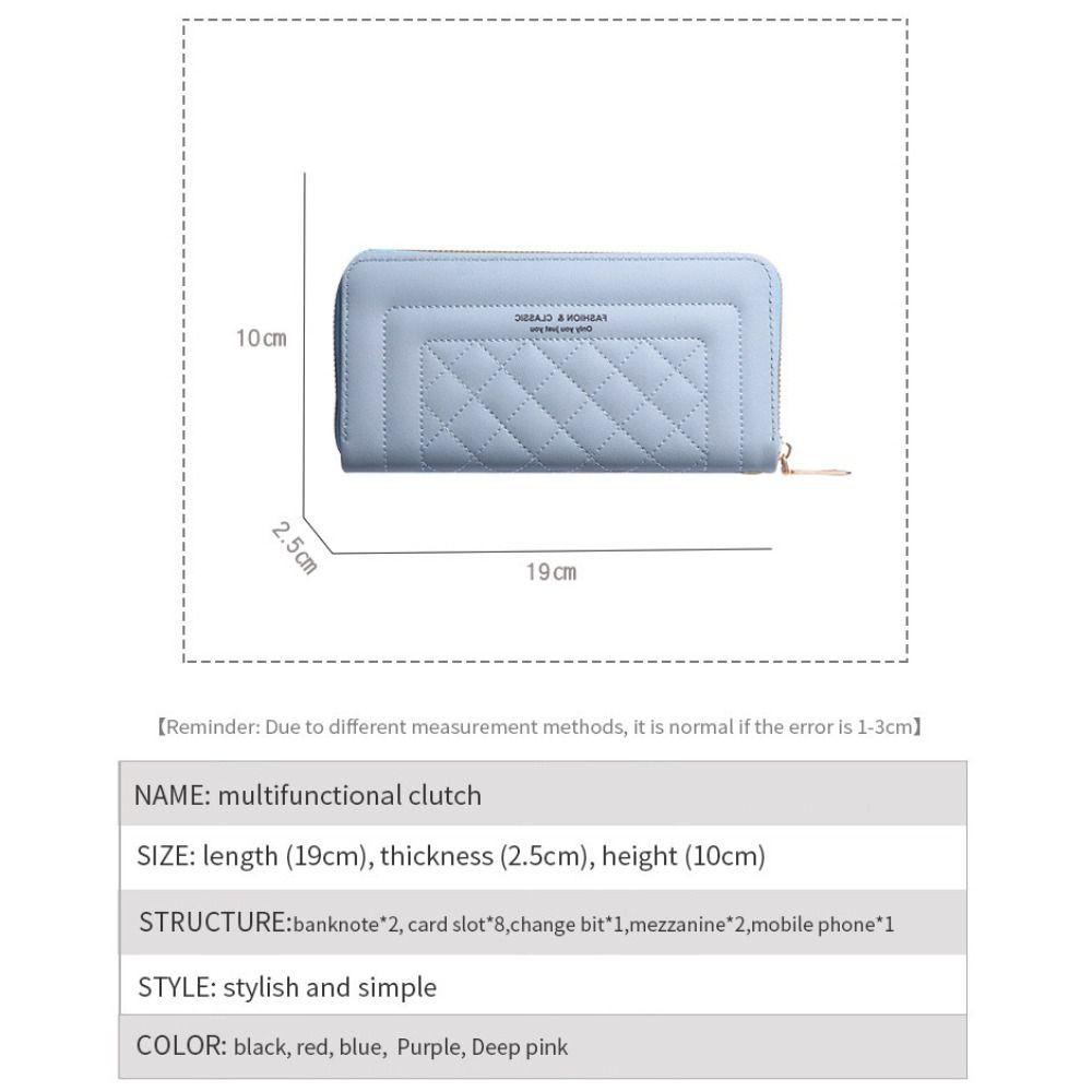 Fashion PU Leather Women Wallet Long Large Capacity Card Holder Simple Double Zipper Coin Purse Women Girls