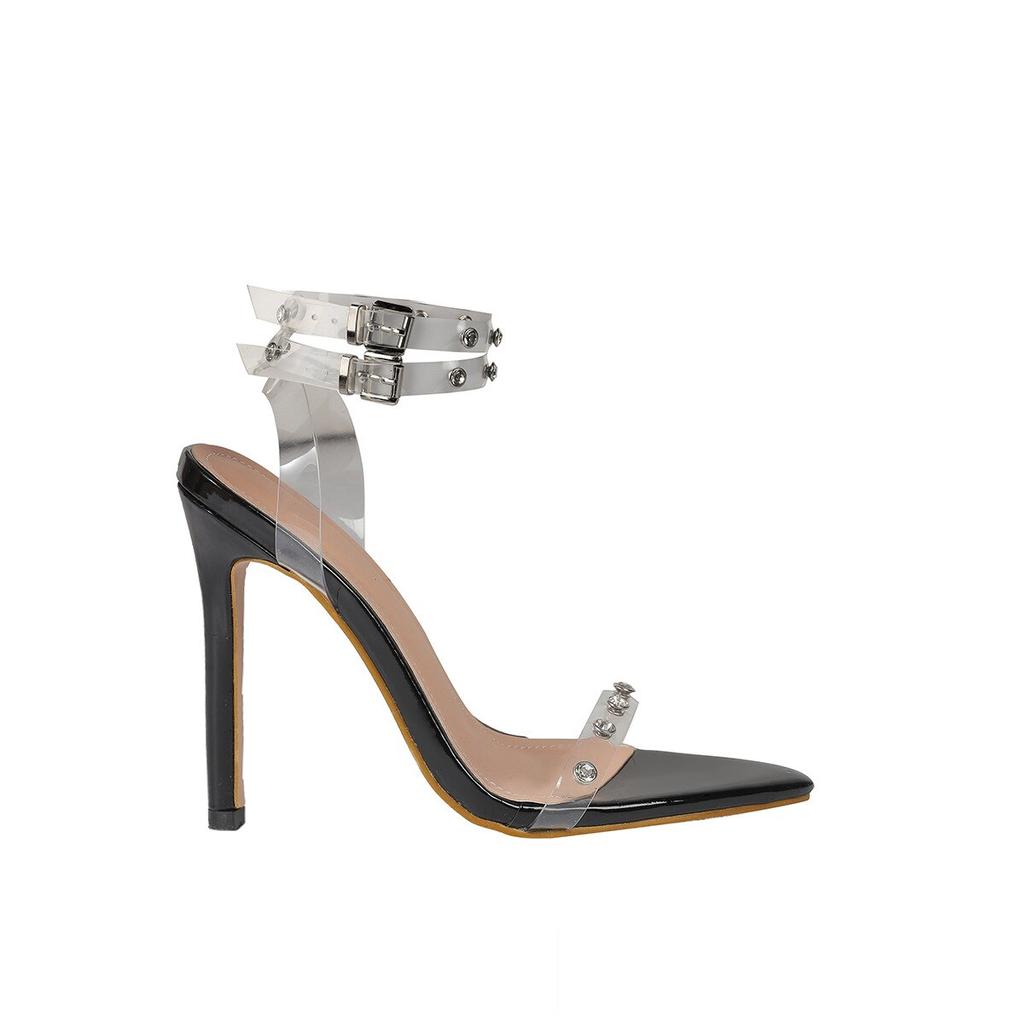 Las mujeres de las bombas de gamuza sintética transparente tacones altos  zapatos de las mujeres de 11 cm en punta delgada tacones de plataforma de  boda zapatos de las señoras comprar ~