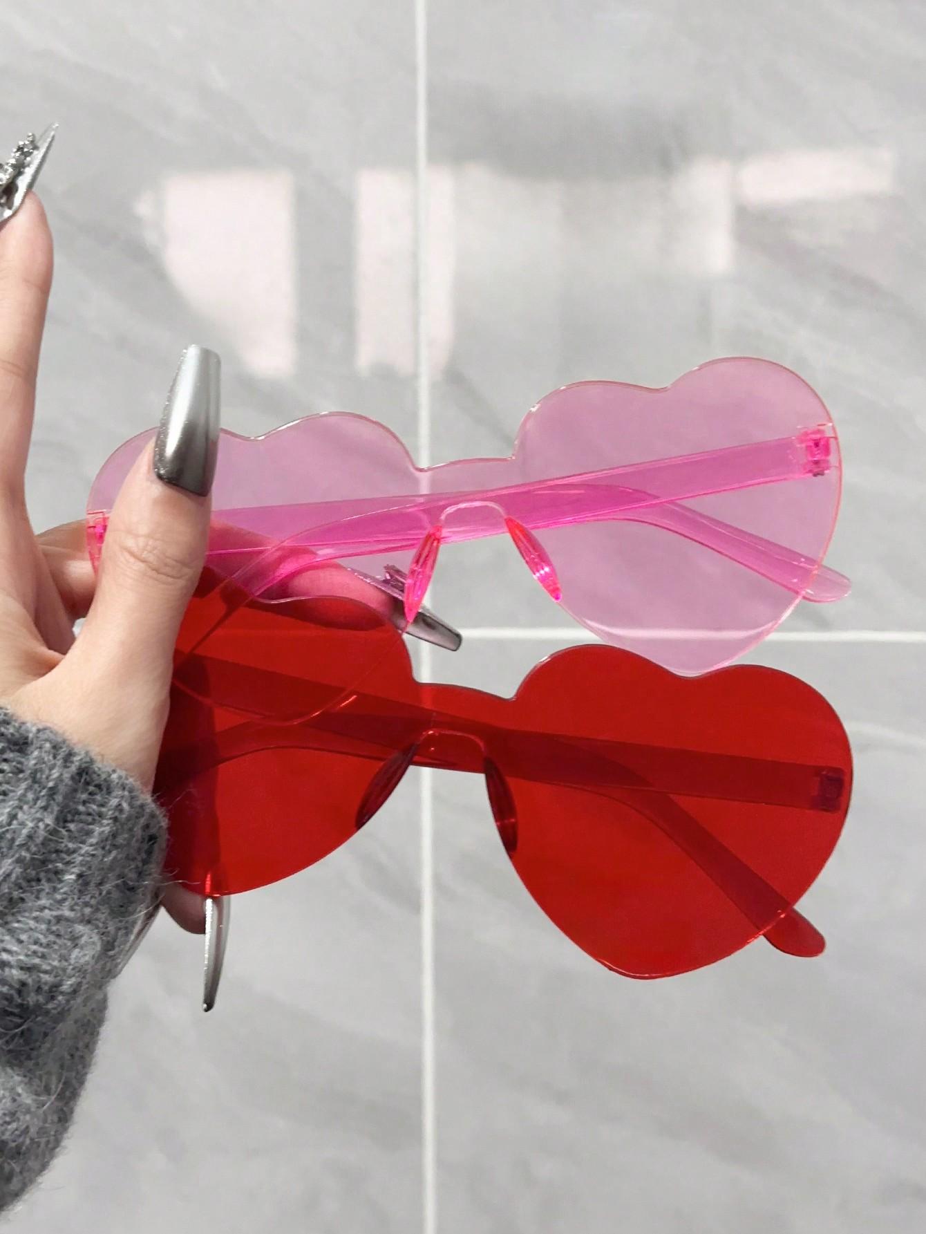 

2/3 шт. модных очков в форме сердца в пластиковой или металлической оправе для повседневной жизни, вечеринок, возвращения в школу, солнцезащитные очки, аксессуары.