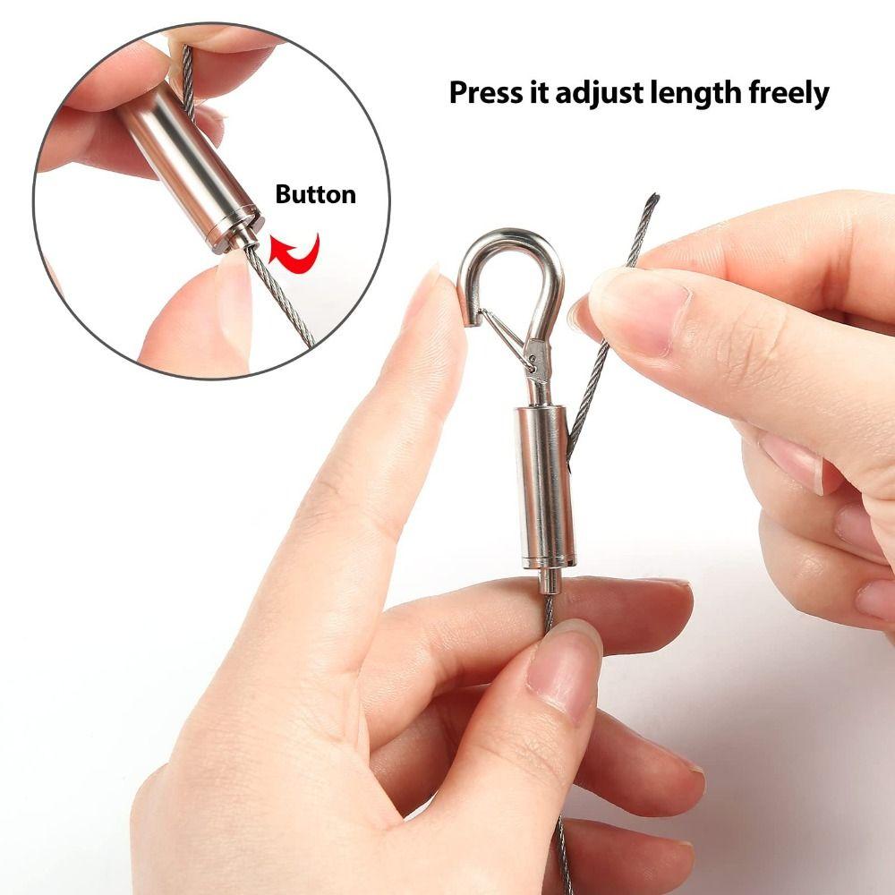 Hooks Suspension Steel Rope 1/2m Wall Mount Lanyard Picture Hanging Wire  Light/Lamp Holder