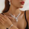 Elegant Crystal Necklace & Earrings Set for Weddings and Banquets