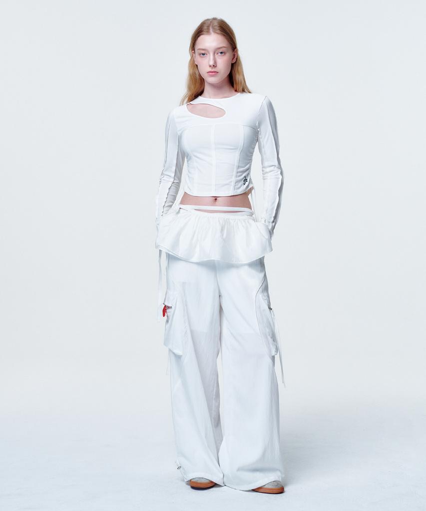 2113 Studio Ruffle Micro Mini Wrap Skirt White