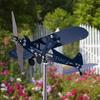Metalen Vliegtuig Weerhaan 3D Piper J3 Cub Wind Spinner Windmolen Tuindecoratie Huis Buiten Dak Vliegtuig Indicator Windrichting P1C8