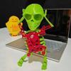 Kids Wind-up Dancing Skeleton Toy No Need Battery 3D Print Shaking Skull Doll Spring Clockwork Toy Desktop Decor Children Adults Birthday Gift