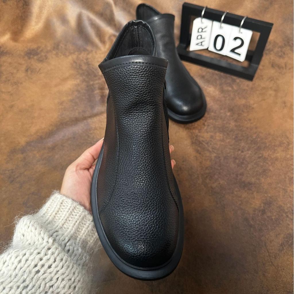 Autumn and winter new fashion Martin boots soft leather soft-soled boots men's cotton leather boots retro boots