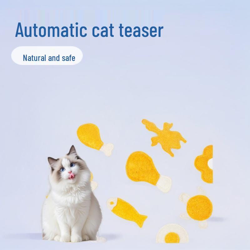Automatic Cat Teasing Stick: Self-Entertainment Toy for Boredom Relief, Bite-Resistant Loofah for Teeth Grinding