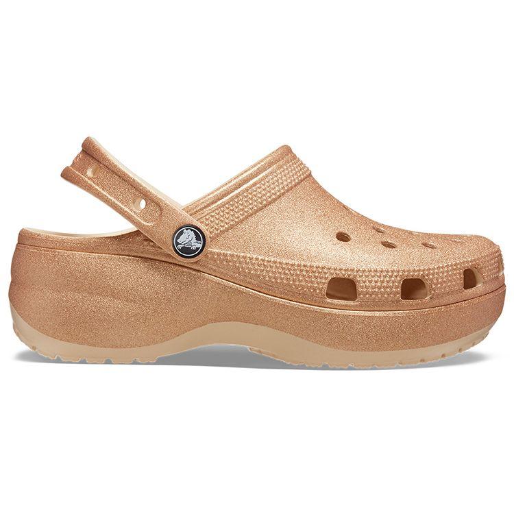 Crocs Classic Shiny Cloud Thick Sole Clogs Women Footwear Warm-Khaki 207241-2DS