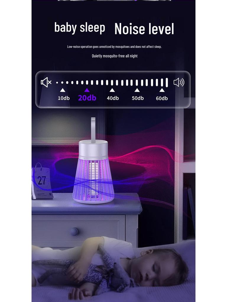 2024 Multifunctional Portable Mosquito Killer Lamp: Electric Shock & Camping Light Combo for Indoor/Outdoor Use