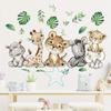 1PC Cartoon Cute Hippo Tiger Elephant Deer Tree Animal Wall Stickers For Bedroom Living Room Nursery Decoration Wall Decals