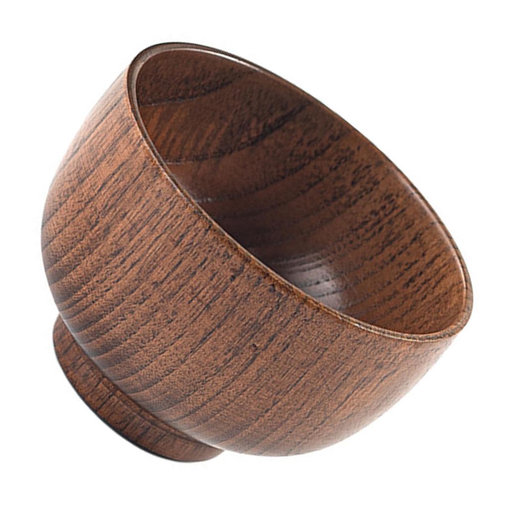 Sour Jujube Wood Old Lacquer Household Bowl Japanese Style Wood Soup Rice Bowl Wooden Tableware for Kids Children Adults
