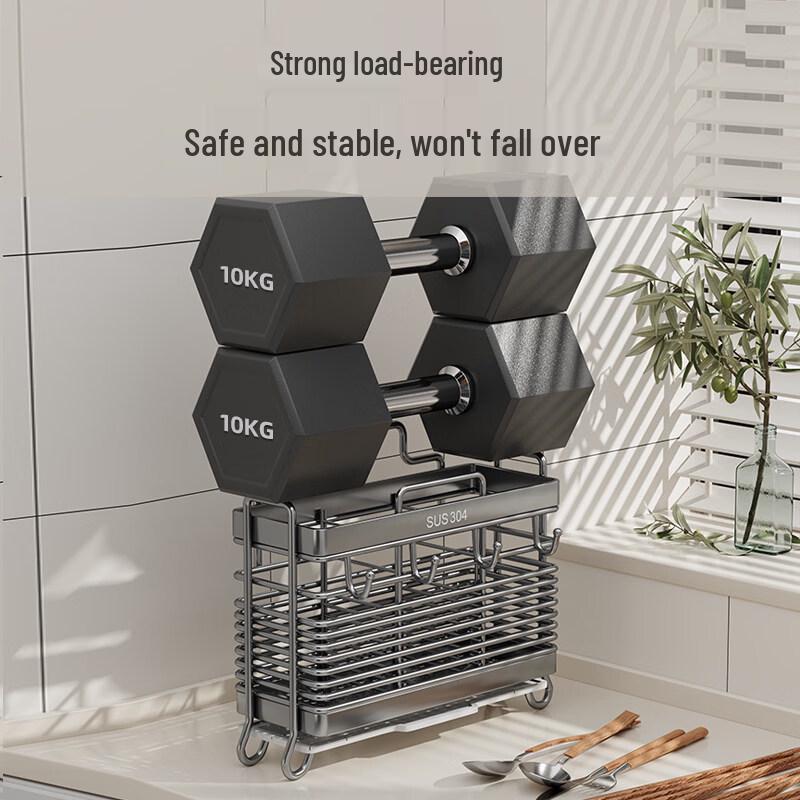Stainless Steel Wall-Mounted Chopsticks Holder