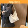 Street Style Tote Bag With Solid Color Woven Pattern And Mobile Pocket For Urban Use