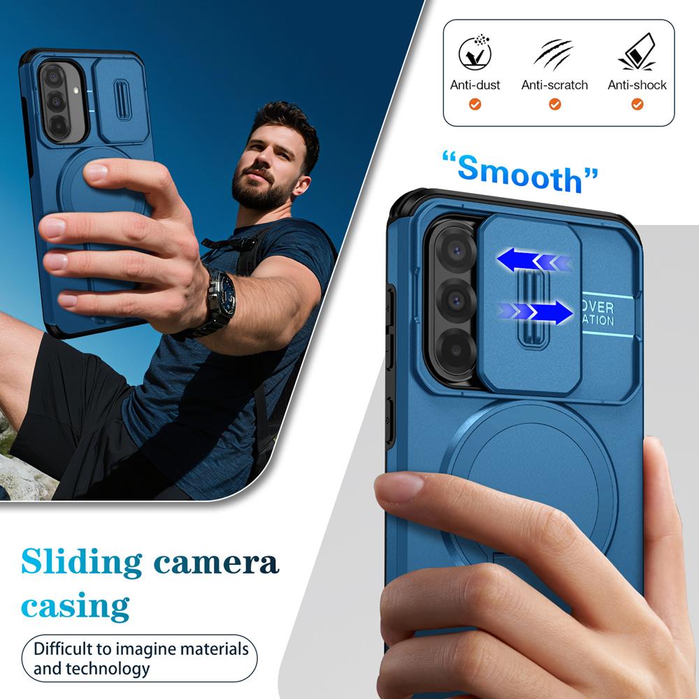 KEYSION Stoßfestes Magnetisches Case für Samsung A56 5G A36 A26 A16 Schiebbarer Kameraschutz Ständer Handyhülle für Galaxy A17 5G