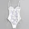 Embroidered Women 'S Lace One -Piece Bodysuit Underwear with Spaghetti Strap Open Back Sexy Girl Bra Set Temptation Onesie