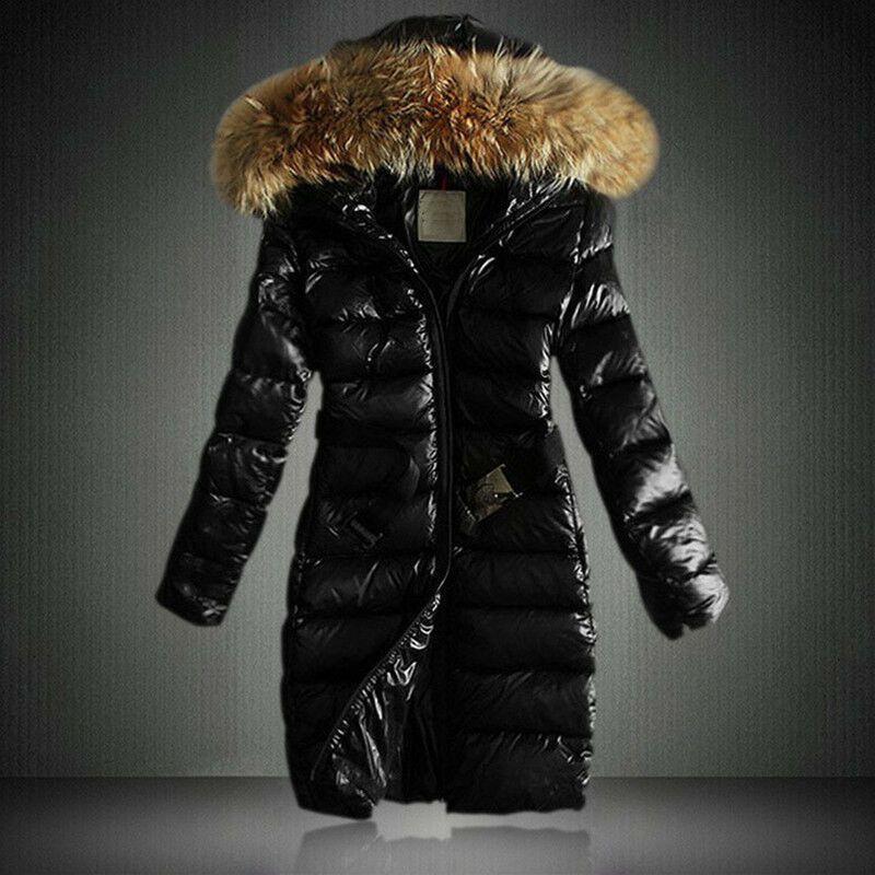 

Ladies Womens Long Warm Jacket Hooded Puffer Coat Winter Casual Fur 3XL чёрный