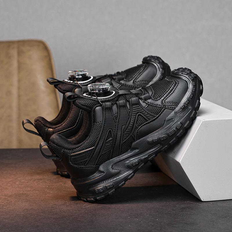 Autumn new light and comfortable male and female students breathable non-slip button shoes small black shoes white shoes