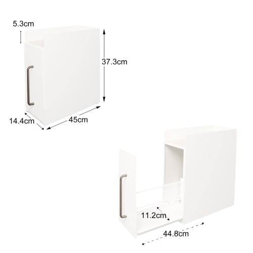 Mamakura Hidden Condiment Rack, 1 Tier, Next to Stove, Kitchen Rack, Kitchen Storage, Width 14.4cm, Depth 45cm, Height 37.3cm, Kitchen Use, Drawer Typ