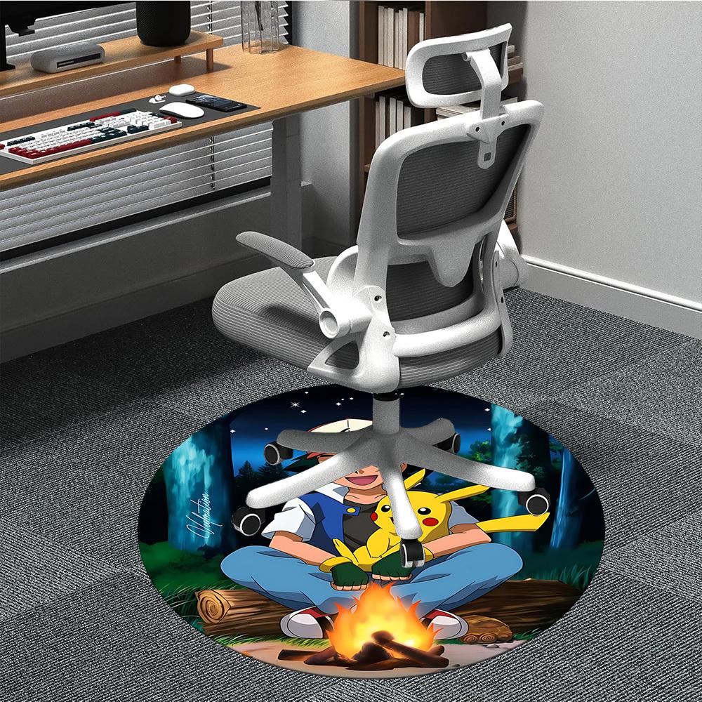 

1pc Pokemon, Pikachu Chair Carpet for Office Non-Slip, Soft & Comfortable, Carpet for Office, Gaming, Lightweight Round Floor Mat yy251021011 80cm by 80cm