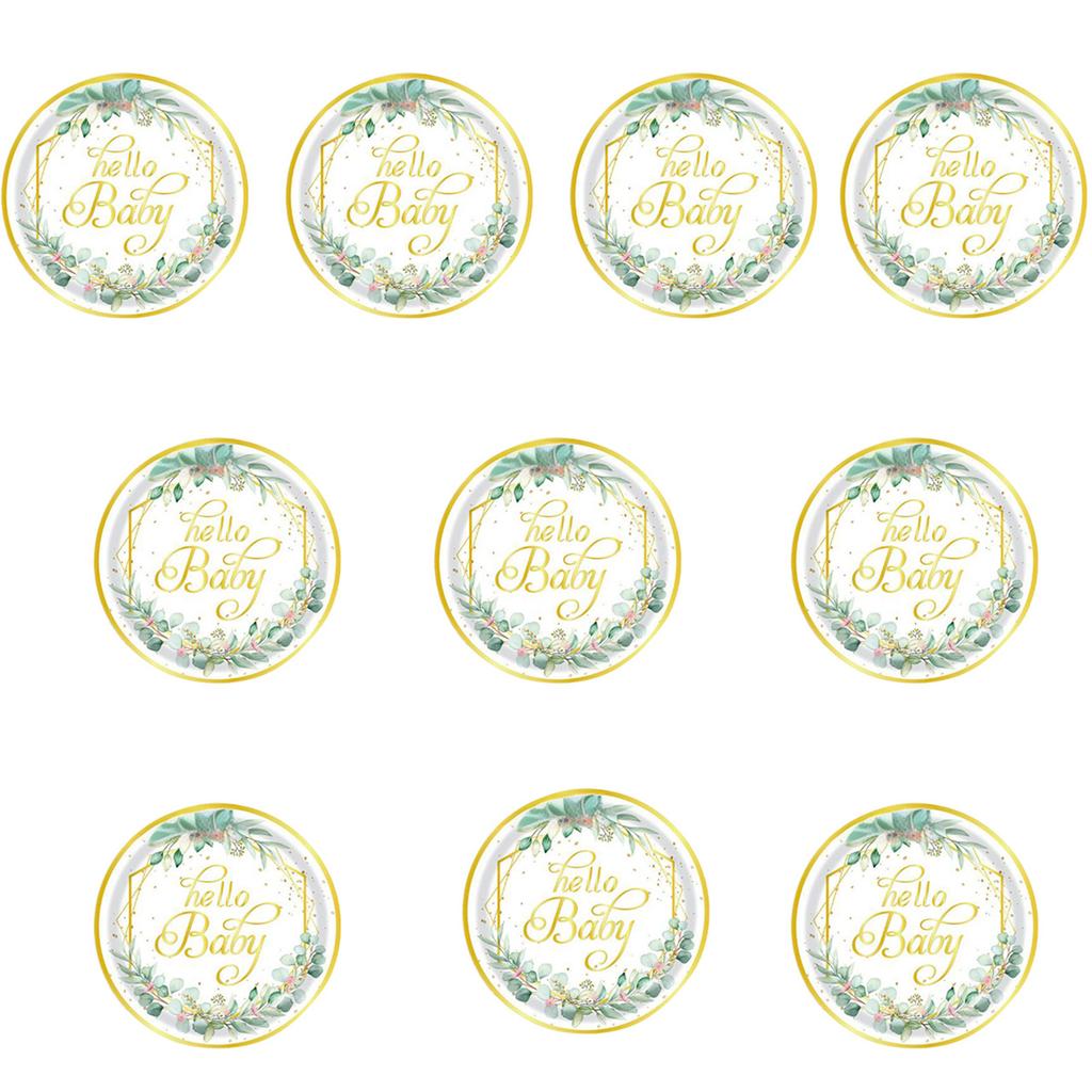 10/20 kusů jednorázových papírových talířů, papírových ubrousků, potřeb pro oslavu narozenin miminka pro chlapce a dívky