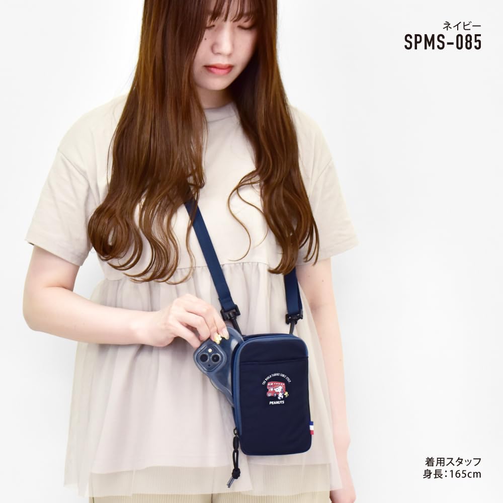 Snoopy Smartphone Shoulder Smartphone Mobile Phone Mini Bag for and Cute Character Navy Bag, Pouch, Bag, Women, Travel, Outings, Adults, Students,