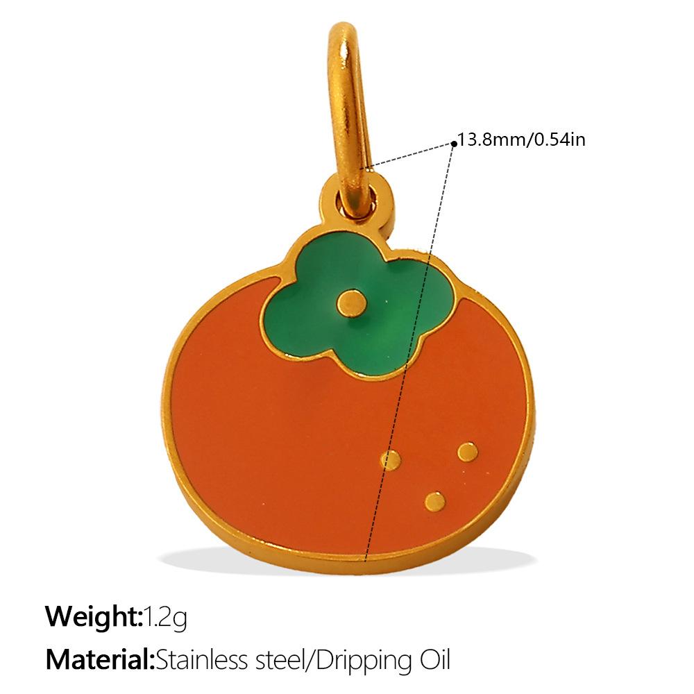 Dopamine Feng Shui Fruit Lemon Slices Oil Drip Necklace Bracelet Accessories Fresh Wind Pendant