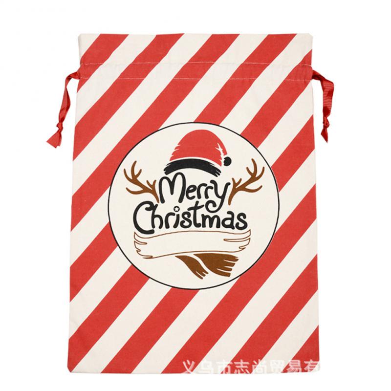 

Рождественские сумки Подарочный мешок Мешок Санта-Клауса на шнурке Домашний декор Хлопок Хранение Конфет Холщовый Мешок Большие Рождественские подарочные пакеты
