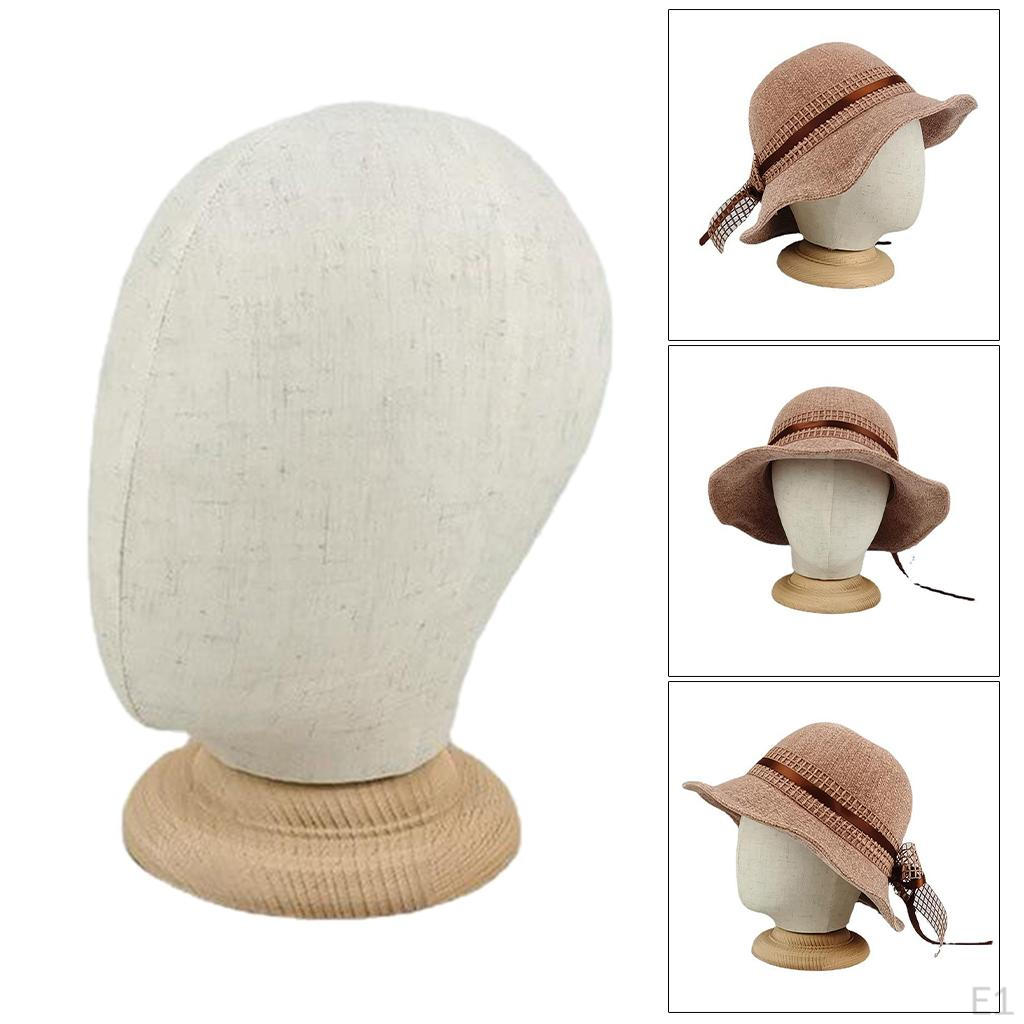 21" Block Head Manikin W/ Stand for Displaying Hats, Caps, Headphones, Jewellery, Glasses, Wigs