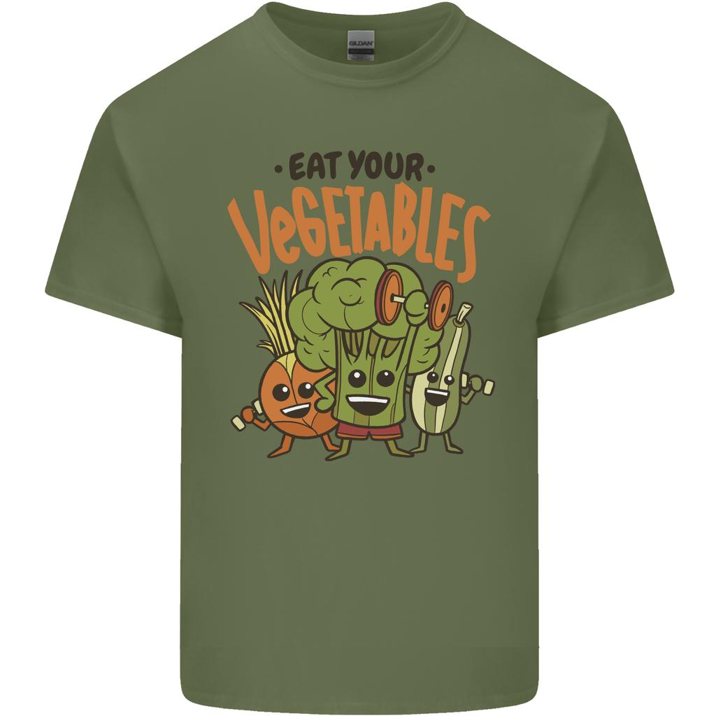 Eat Your Vegetables Funny Vegan Vegetarian Unisexs Light Cotton TShirt