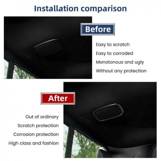 2PCS Carbon Fiber Rear Roof Speaker Trim Rings for RAM TRX -24 Accessories