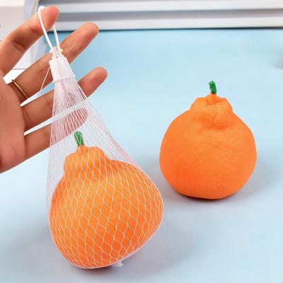 1/2/3/Pcs Orange Squeeze Toy with Stress Relieving Dekopon Mesh Bag Tangerine Toy Stretchy Anti-anxiety Simulation Fruit