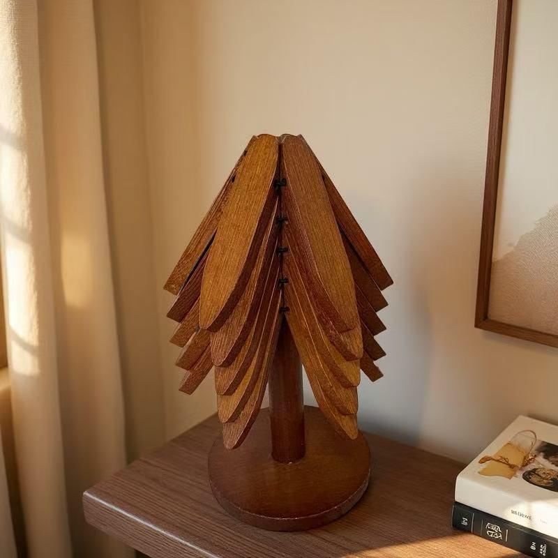 Black Walnut Heat-Resistant Coaster Set - Wooden Table Decoration, Anti-Scalding Insulation Pad.