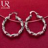 Boucles d'oreilles piercing torsadées en argent sterling 925, bijoux de mariage tendance