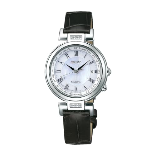 

[EXCELINE watch EXCELINE Diamond case Solar radio wave world time function SWCW109 Ladies