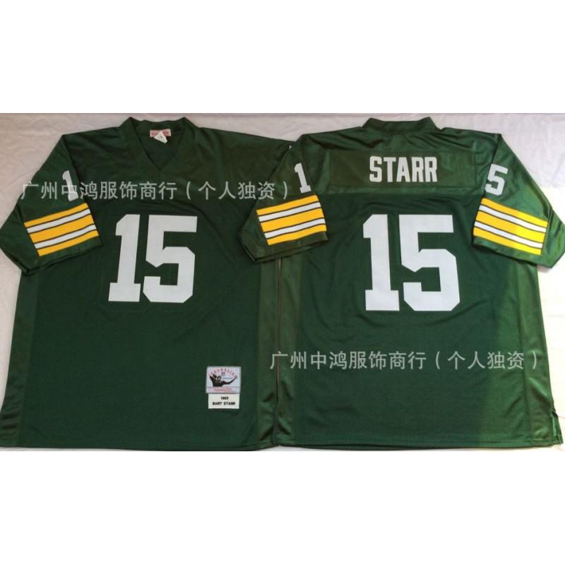 Vintage Green Bay Packers NFL Football Jersey Short Sleeve Retro Style Embroidered Team Apparel