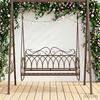 Panca da Giardino Sospesa in Acciaio 112 x 60 x 126,5 cm Marrone Antico