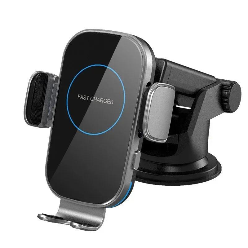 Night Light Wireless Car Charger Auto Car Mount Phone Holder For iPhone Samsung Xiaomi Infrared Induction Fast Charging Station
