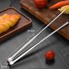 Stainless Steel Grill Tongs Food Clip BBQ Steak Clip Bread Tong Cooking Utensils Party Non-Slip Kitchen Gadgets Accessories Home