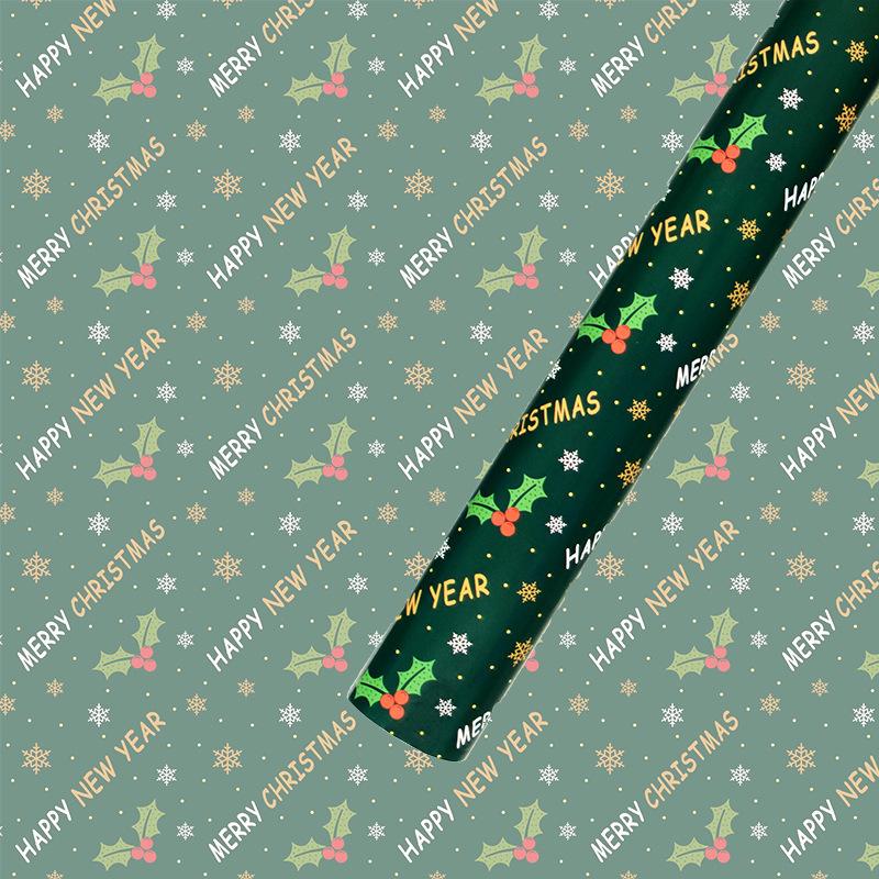 50*70cm Christmas Gift Wrapping Paper Gingerbread Merry Christmas Xmas Tree Pattern Flower Bouquet Packaging Decoration Paper