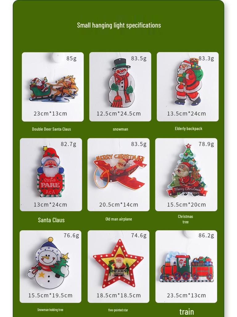 LED Christmas Tree Snowflake String Lights with Santa Claus Decoration