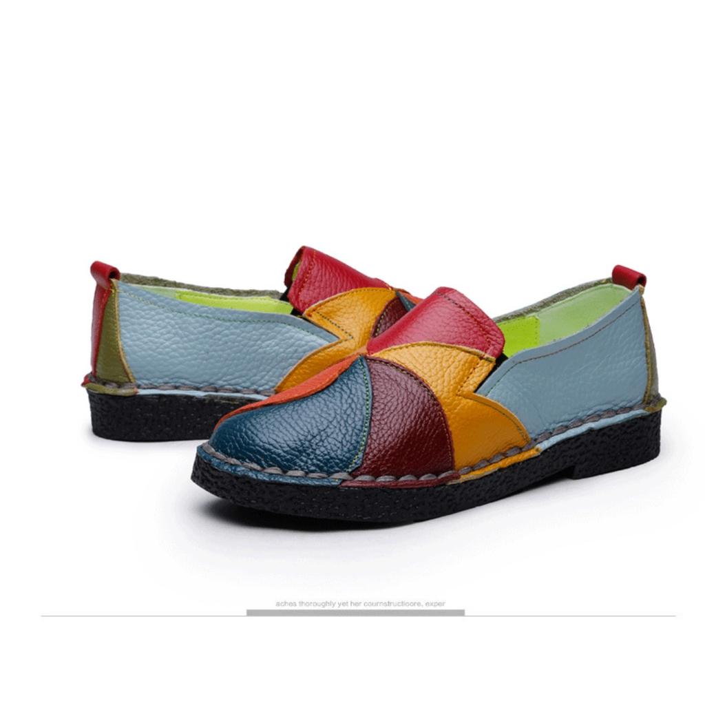 Flat Shoes, Women's Shoes, Casual Shoes, Color Blocked Shoes, Single Shoes, Loafers, Round Toe Shoes, Soft Soled Shoes, Walking Shoes, Non Slip Shoes