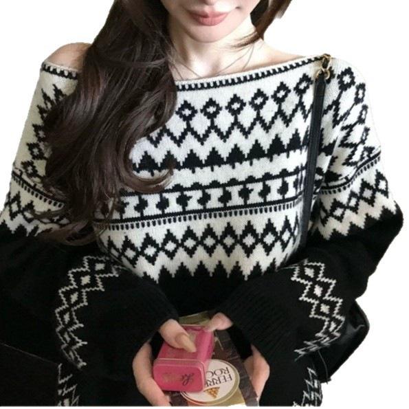 2026 Autumn/Winter French Chic Jacquard Sweater - Soft, Stylish, and Elegant for Women