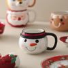 Elk Santa Claus Coffee Drink Mug Ceramic Stacked Cups Cute Cartoon Snowman Mugs Gingerbread Man Small Holiday Gifts
