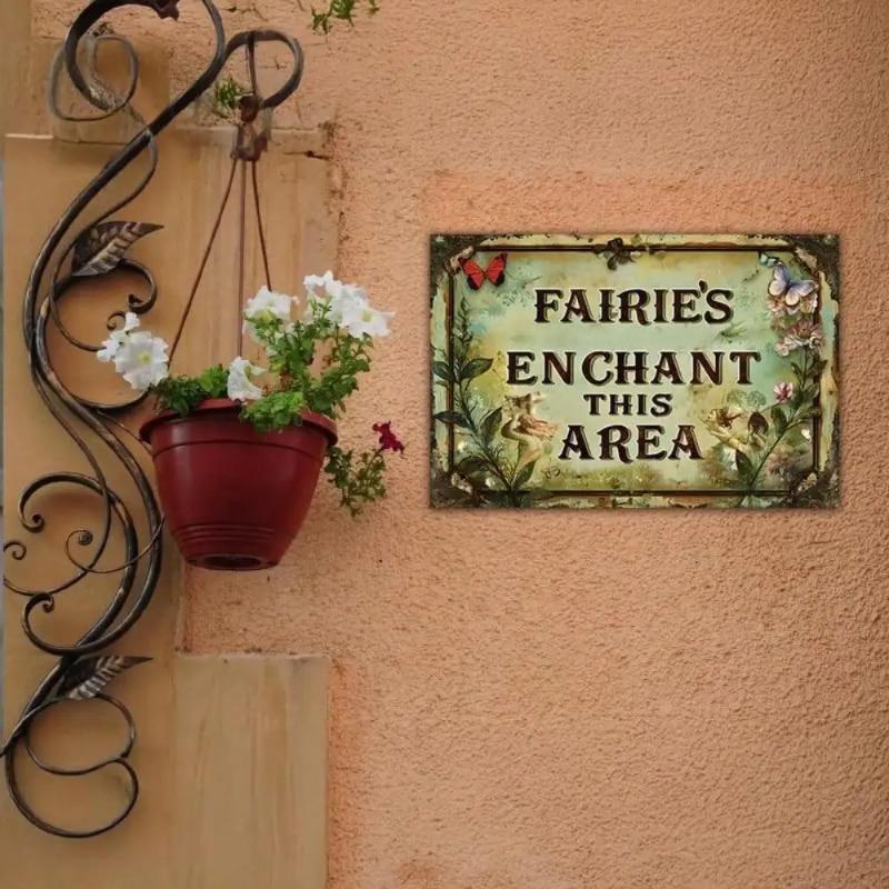 Fairy Garden Metal Wall Art Vintage Enchanted Fantasy Decor