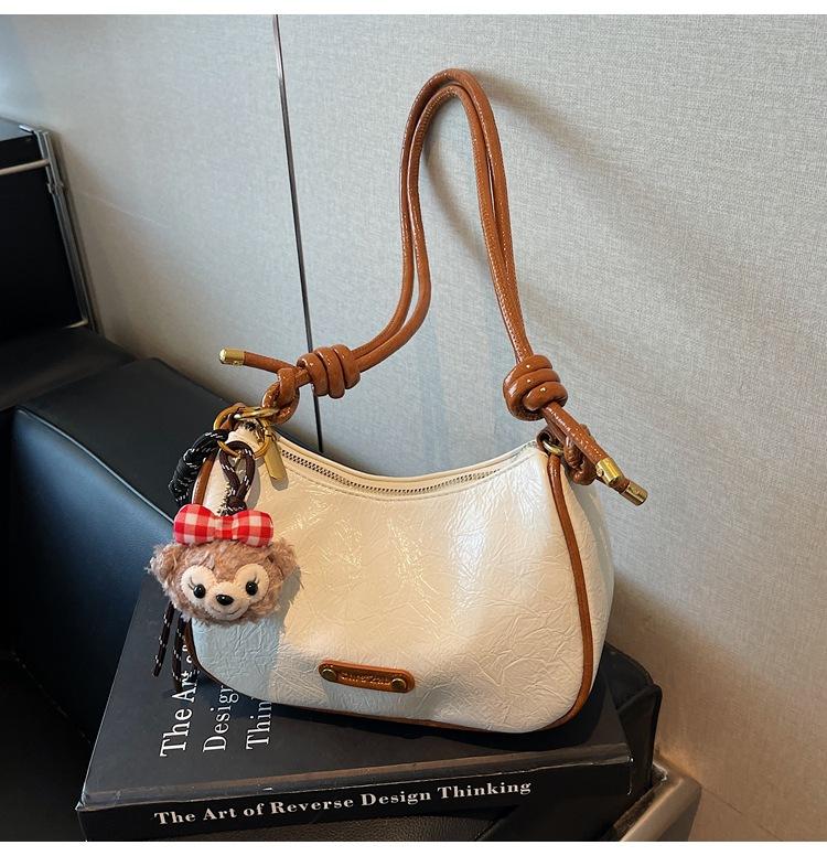 Premium Sense Niche Bag Women's Autumn and Winter Retro Shoulder Messenger Bag Dumpling Bag