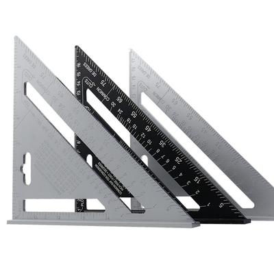 Rapporteur d'angle triangulaire 7'' Alliage d'aluminium Règle de mesure Onglet pour charpente Bâtiment Charpentier Outils de mesure